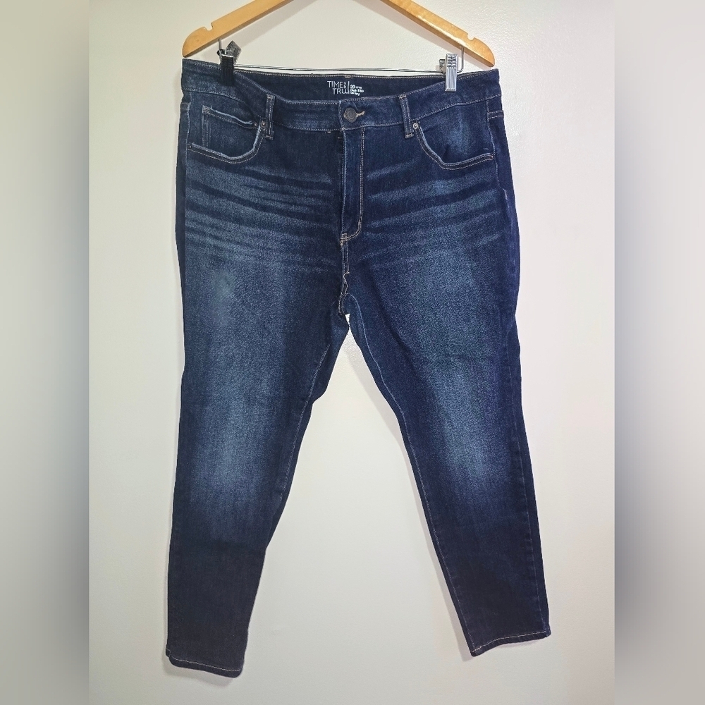 EUC - Time & Tru Dark Wash Plus Size Petite Skinny Jeans - 20P